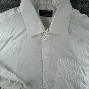 Gitman Bros White TTX Pinpoint 17 33 Button Up Shirt Long Sleeve Men Cotton **